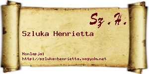 Szluka Henrietta névjegykártya