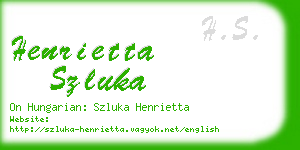 henrietta szluka business card